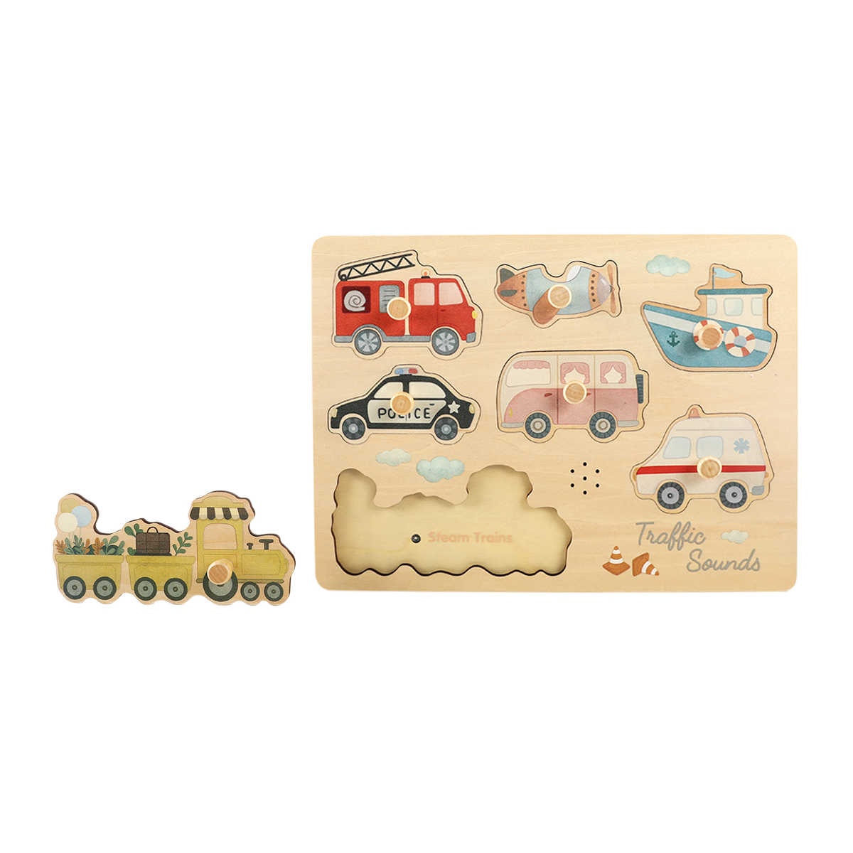 Guanyi Toys Vehicles Sound Puzzle - Educational Sound Puzzle Toys for Kids 18M+ - angle view 3