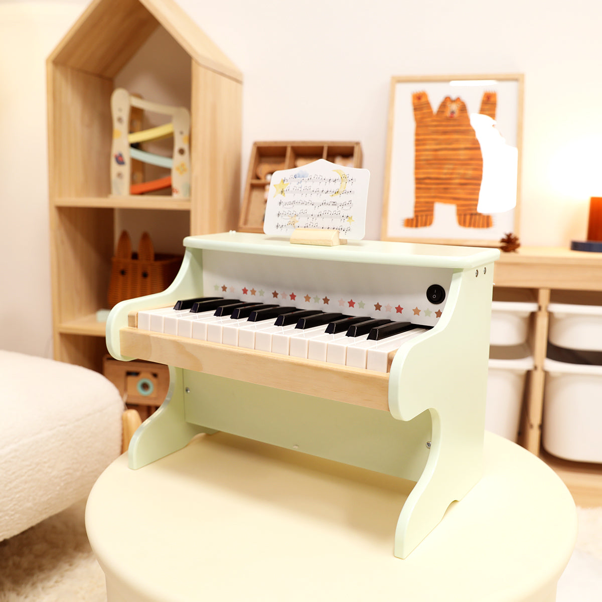 Guanyi Toys Wooden Piano Set of 3 - Musical Learning Toy for Children - Educational Music Instruments - detail close-up