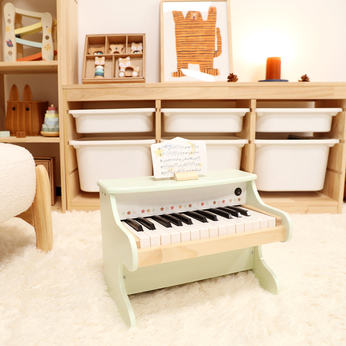 Guanyi Toys Wooden Piano Set of 3 - Musical Learning Toy for Children - Educational Music Instruments - detail close-up 2