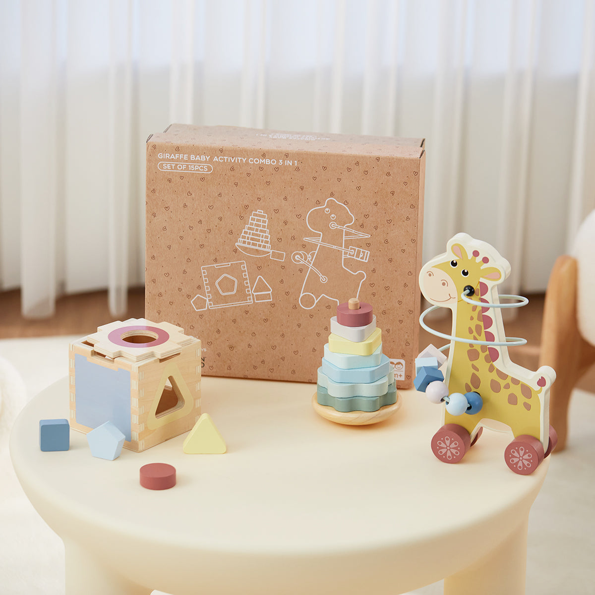 Guanyi Toys 3-in-1 Giraffe newborn baby gift set