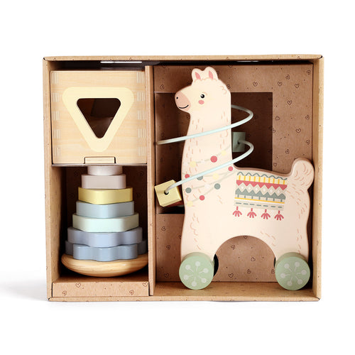 Guanyi Toys 3-in-1 Llama newborn baby gift set