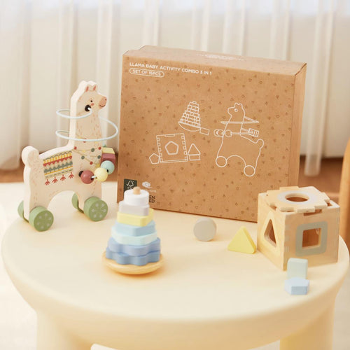 Guanyi Toys 3-in-1 Llama newborn baby gift set