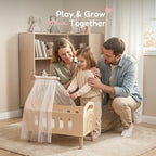 Wooden doll bed parents daughter play grow together
