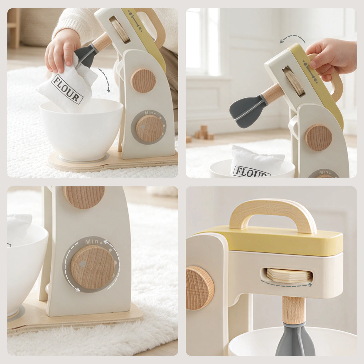 Wooden stand mixer details 4 collage pour tilt knob